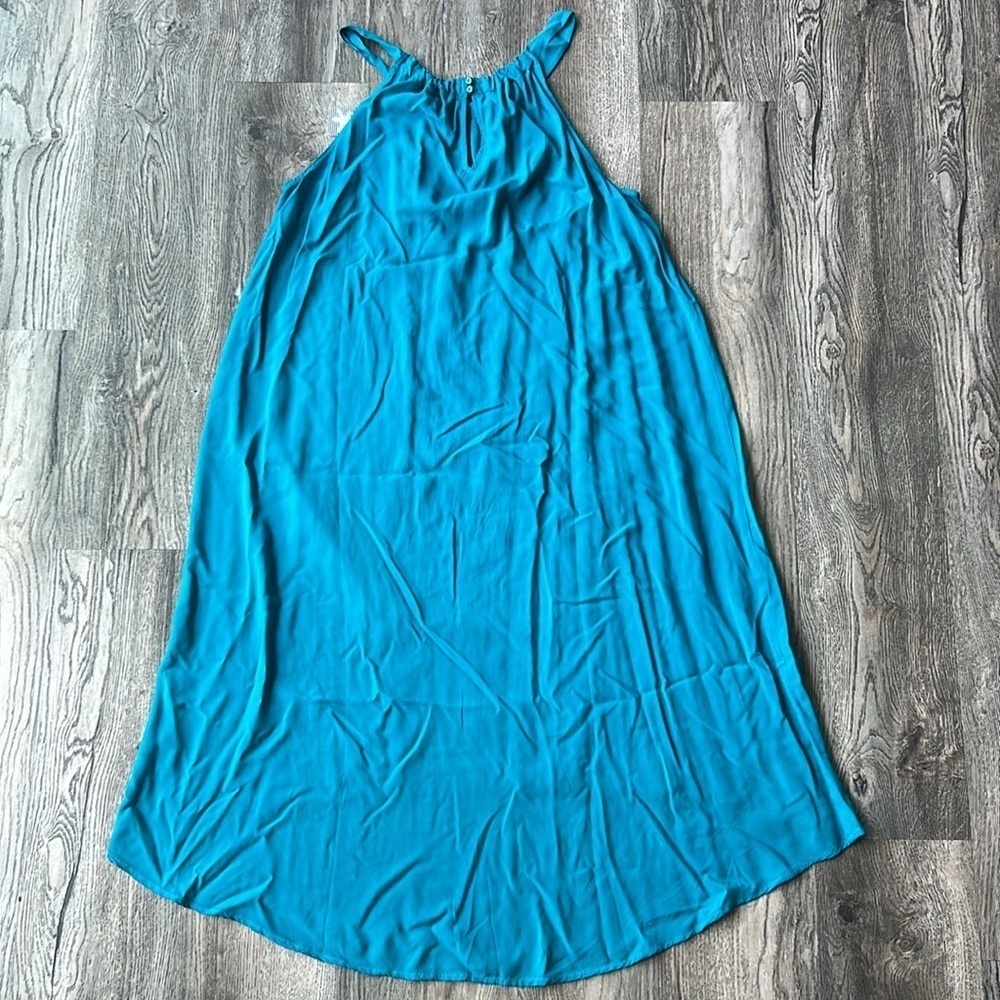 Splendid Dress Blue Green Flowy Maxi Dress Size Medium Sleeveless - Picture 9 of 12